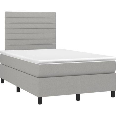 Maison Exclusive - Cama box spring con colchón tela gris claro 12 (1/5)