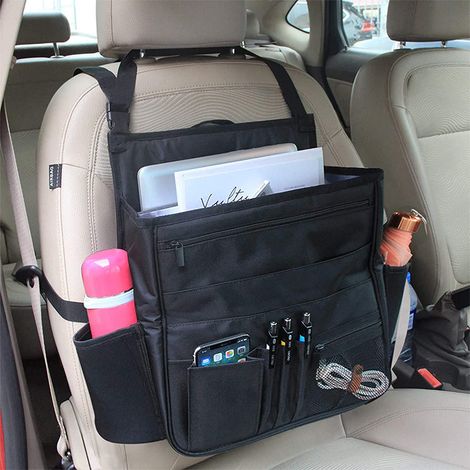 Sollbry Organiseur de siège arrière de voiture, sac de rangement à suspendre pour siège passager, organisateur de siège avant de voiture pour bureau, enfants (1/5)