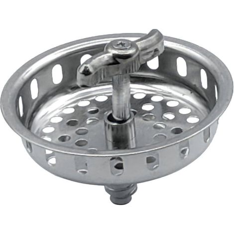 Passoire à panier de rechange Spin and Seal en acier inoxydable avec tige filetée, 3-1/2 pouces, chromée (1/5)