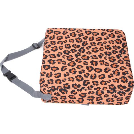 Coussin rehausseur pour enfant en bas âge, antidérapant, portable, rehausseur de hauteur, soutien ferme, amovible et lavable, motif léopard, pour chaise de cuisine (1/5)