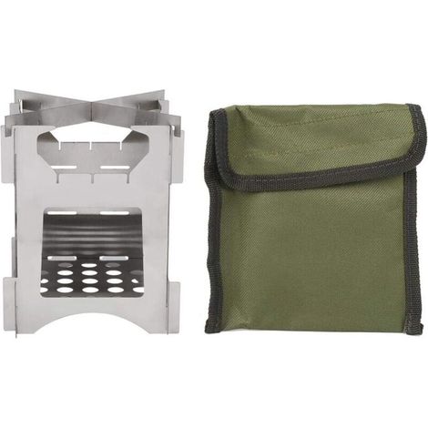 Poêle à Bois Pliable en Acier Inoxydable Cuisinière Miniature pour Camping et Randonnée, Sac Inclus (1/5)