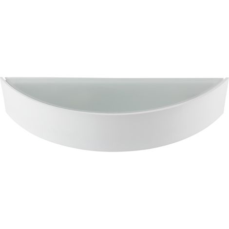 plafoniera lampada parete legno applique E27 bianco mezza luna (1/3)