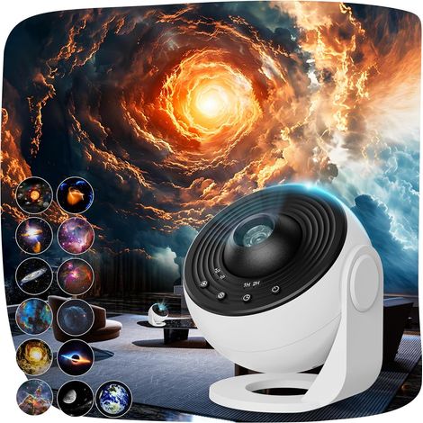 Pro Projecteur Ciel Etoile Planetarium Projecteur Galaxie avec 13 Disques de Film, Veilleuse Etoile Projection Rotative à 360, Minuterie, veilleuse Enfant Adulte,Cadeaux de Noël [Classe (1/5)