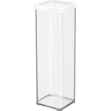 Rotho Loft quadratische Vorratsdose de 2l mit Deckel und Dichtung, Kunststoff (SAN) BPA-frei de, klar/weiß, 2l (10,0 x 10,0 x 28,5 cm) (1/3)