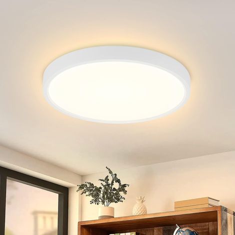 ZMH Plafonnier LED Luminaire Plafonnier Blanc Chaud - 8W Salle de Bain Plat Couloir Petit Plafonnier IP44 Lampe de Couloir Rond Ø17cm Lampe de Cuisine Blanc pour Salle de Bain Chambre à coucher (1/5)