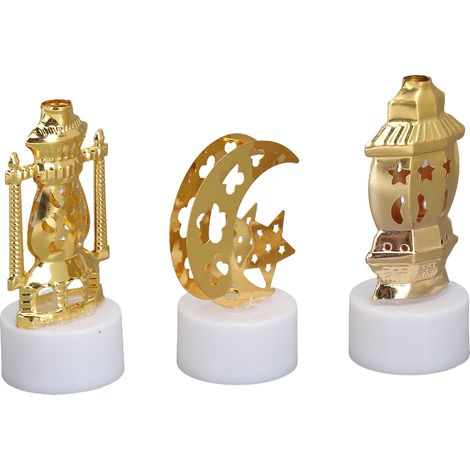 Bougies LED Vintage 3 pièces Lampe de Noël Étoile Lune Phare Forme Bougie Décorative Fête Lumière Chaude (1/5)
