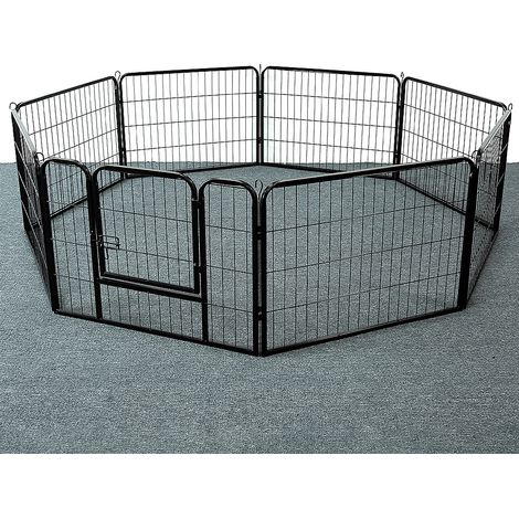 Jaula plegable de metal para perros con puerta y bandeja Pequeño parque para mascotas 8 tabletas (1/5)