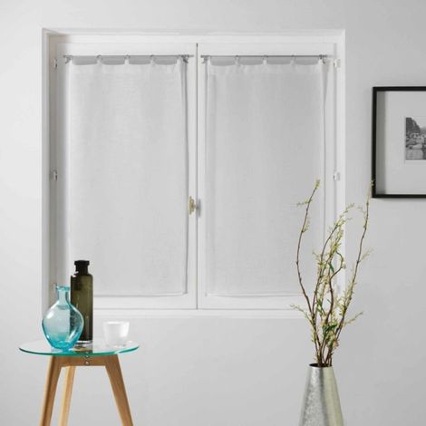 Paire de Voilages "Milza" 60x160cm Blanc (1/2)