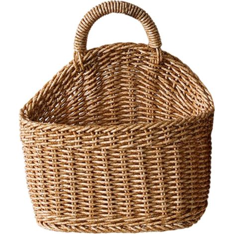 Panier De Rangement Suspendu Tressé En Osier Pour Cuisine 9.65X7.48X3.94In Panier À Suspendre Pour Gingembre Ail Avec Style Champêtre Décoratif Et Fonctionnel (1/5)