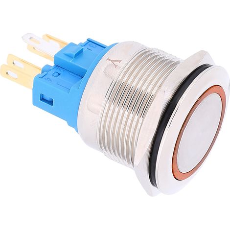 2 Stück 22 mm DC 3–6 V Ring-6-Pin-Reset-Drucktaster mit Schutzart IP65, Orange (1/5)