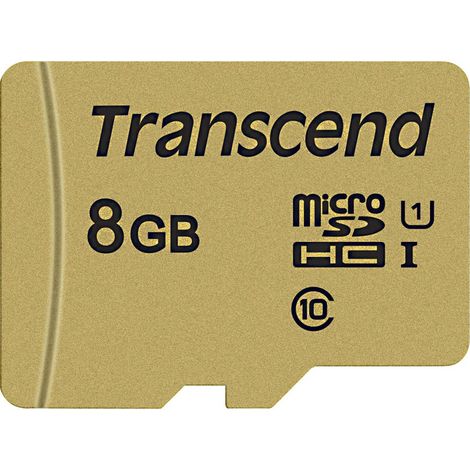 Transcend Premium 500S Carte microSDHC 8 GB Class 10, UHS-I, UHS-Class 1 avec adaptateur SD (1/3)