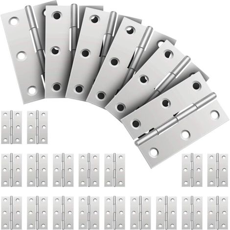 Connecteurs de charnières en acier inoxydable 24 pièces, charnière en acier inoxydable, charnières de porte pliables, charnières petite charnière de piano pour la quincaillerie de meubles, tiroir de p (1/5)