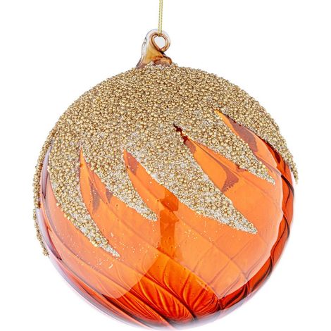 x6 Sfera Natalizia in vetro "VORTEX" Marrone D150 (1/2)