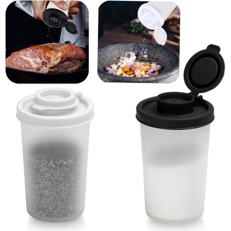 Distributeur d'épices pot à épices salière portable. Couvercles résistants à l'humidité inclus. Idéal pour le camping les pique-niques (1/5)