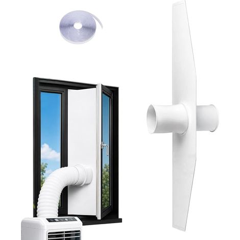 Kit de fenêtre portable pour climatisation – Panneau d'étanchéité isotherme pour installation d'échappement de climatiseur Fenêtre réglable avec ouverture à fermeture éclair étanche, kit d'aération (1/5)