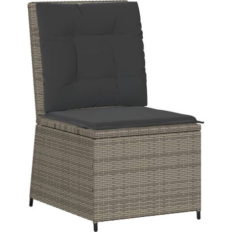 Maison Exclusive - Gartensessel mit Liegefunktion und Kissen Grau