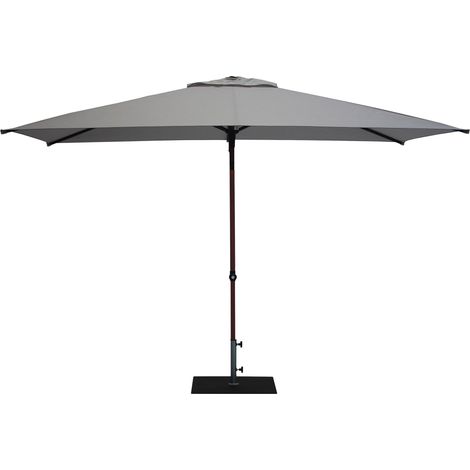 Ombrellone da Giardino 3x2 m Palo Ø38 mm in Alluminio Effetto Legno Tessuto Olefin Trend Wood Grigio (1/5)