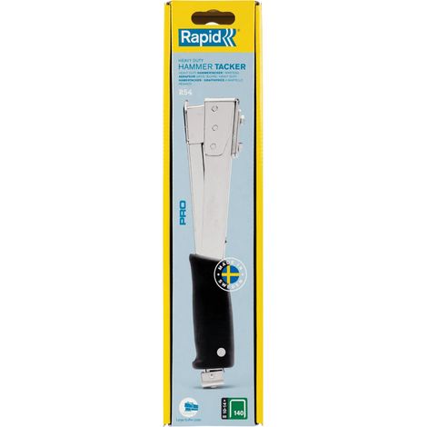 RAPID - R54 - Marteau agrafeur professionnel - Pour Agrafes n°140/10-14mm, pour fixation et isolation, isolants, pare-vapeurs, bâches en plastique, pose étiquettes - Emballage en Carton - (5001696)