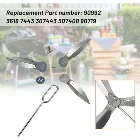 Lot de 2 Systèmes de Nettoyage One Touch de 47 cm, 18-1/2-Inch Kit de Nettoyage One Touch Compatibles avec Les Pièces de Barbecue Weber 7443 90992 3618 307443 307408 90719 (1/3)