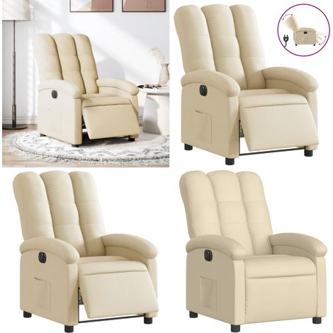 Relaxsessel Elektrisch Creme Stoff - Fernsehsessel - Relaxsessel - Elektrischer Stuhl - Bequeme Lounge - Rückenlehne Verstellbar - Home & Living