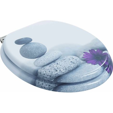 vidaXL  Soft-Close Toilet Seat  Grey 44 x 38 cm MDF board