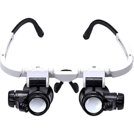 Binokularlupe mit 2 LED-Leuchten – 8- bis 15-fache bis 23-fache Vergrößerung – Hochtransparente Acryllinse – Einstellbare Beleuchtung für Uhrmacher und Juweliere (1/5)