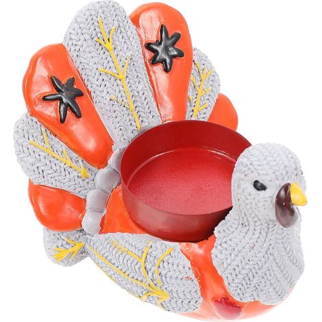 4 Pièces Bougeoir De Dinde Décor De Thanksgiving Titulaires Bougeoirs Bougie Centre De Table De Noel Détenteurs De Chandeliers Décorations Ornements De Dinde Brûleur Cône Résine (1/5)