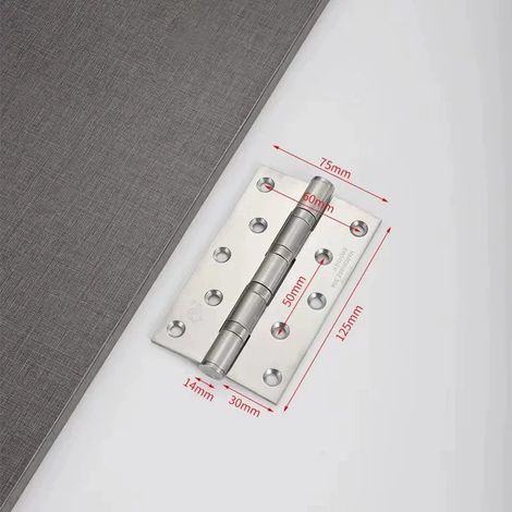 Charnières de porte en acier inoxydable 304 (5 pouces) avec roulement à billes, axe non amovible, robustes pour portes extérieures et intérieures, 4 pouces, 5 pouces, 2 pièces (1/5)
