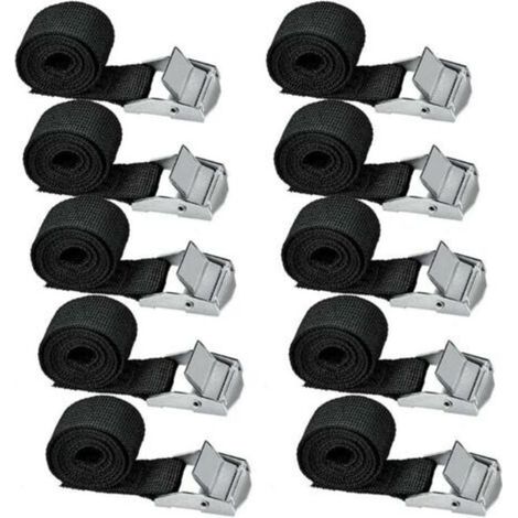 10 pièces sangles d'arrimage 200 cm Kit de fixation pour moto/voiture/porte-vélo sangles de serrage charge maximale 500 kg