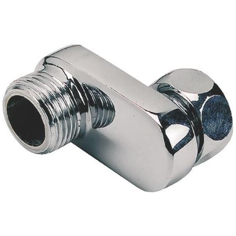 Blanc Habitat – Raccord excentré contre coudé extra plat mâle 15/21 – Sortie écrou prisonnier 20/27 – Pour espaces confinés – Raccord de robinetterie