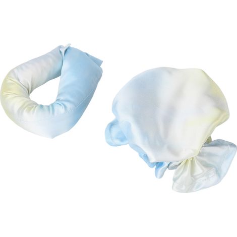 Fer à friser sans chaleur Tie Dye portable en satin doux bleu (1/5)