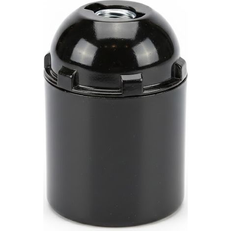 PORTALAMPADA E27 TERMOPLASTICO LISCIO- - colore nero - 10 pezzi