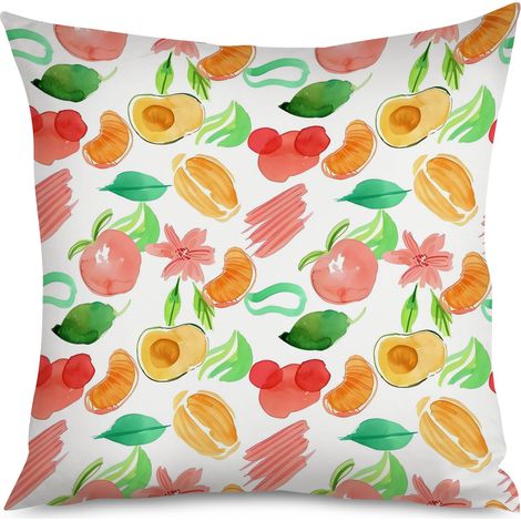 Housse de coussin abricot mignon, fond orange (1/5)