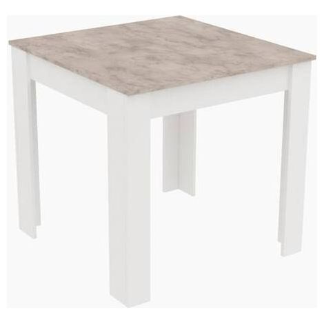 TAVOLO FISSO  80X80XH75CM CEMENTO/BIANCO