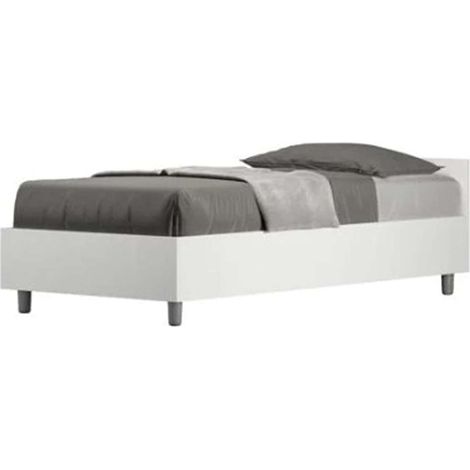 Letto singolo senza rete 80x190 bianco frassino Nuamo (1/4)
