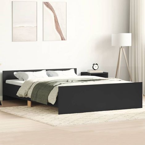 Bed Frame without Mattress Black 120x190 cm Small Double vidaXL (1/5)