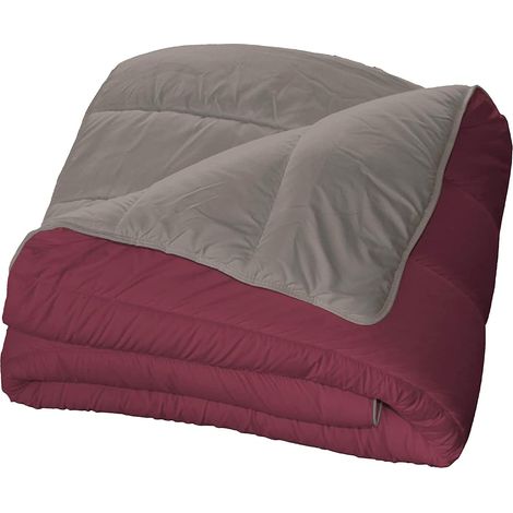 Couette Chaude Bicolore Réversible 1 personne, Microfibre, Bourgogne/Poivre, 140x200 cm (1/5)