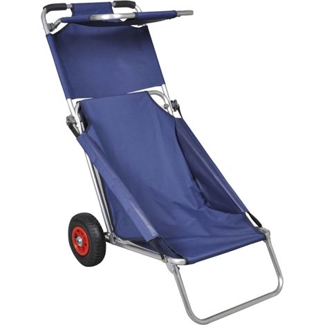 Carrito de playa portátil y plegable con ruedas azul vidaXL (1/5)