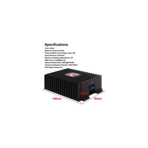 Amplificateur de voiture à 4 canaux 80WX4 Power Power Digital Processor Sound Processor Classe A / B pour Android Player (1/5)