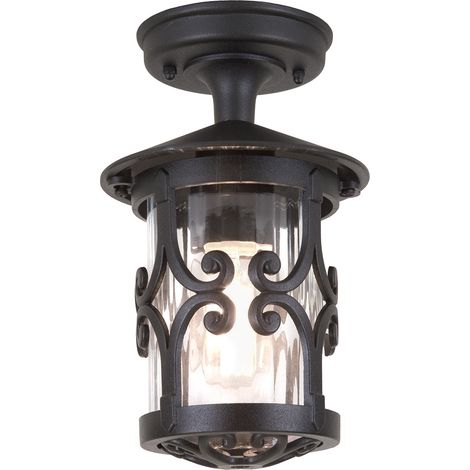 Elstead Hereford - Lanterna a Soffitto da Esterno 1 Luce Nera, E27 (1/4)