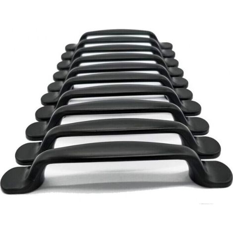 (20 pieces, black) handles with a centre-to-centre distance of 96 mm, suitable for cupboards, wardrobes, drawers and shoe cupboards