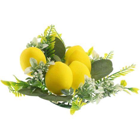 Couronne de bougies en forme de citron artificiel pour décoration de table de mariage, centre de table floral (1/5)
