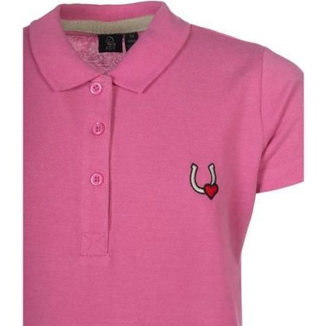 Polo d'équitation fille HKM Kids Claire - pink (1/4)