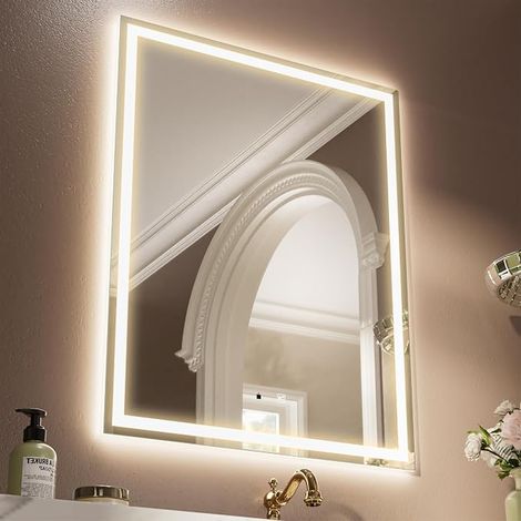 LED Sensor Mirror, Induction Vanity Mirror with Bluetooth, Vertical and Horizontal for Bathroom (70x90cm) (1/5)
