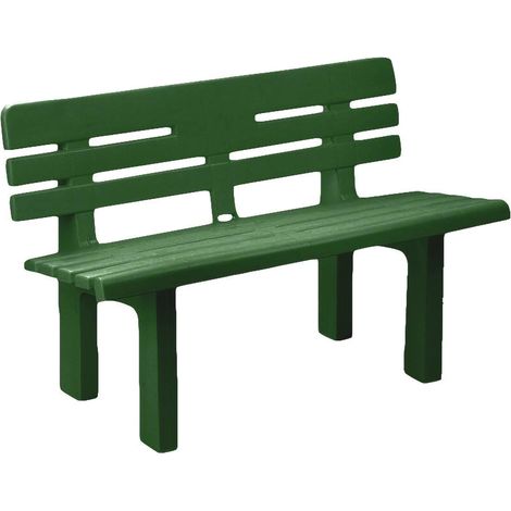 Dmora - Banc d'extérieur Daltobel, Banc de jardin Monobloc, Banc d'extérieur, 100% Made in Italy, 110x52h71 cm, Vert (1/3)