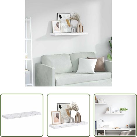 Rangement intérieur - Étagère Murale Marbre blanc 90 x 23,5 x 4 cm Bois d'ingénierie (1/5)