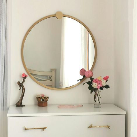 Miroir de salle de bains doré Ø60 cm - style moderne CODY (1/5)
