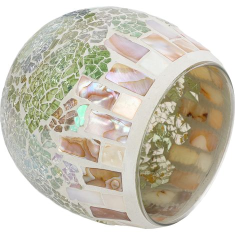 Bougeoir sphérique en mosaïque de verre en forme de coquillage, décoration centrale, bougie parfumée à faire soi-même, plateau à bougie vide, ornement pour dîner aux chandelles. (1/5)