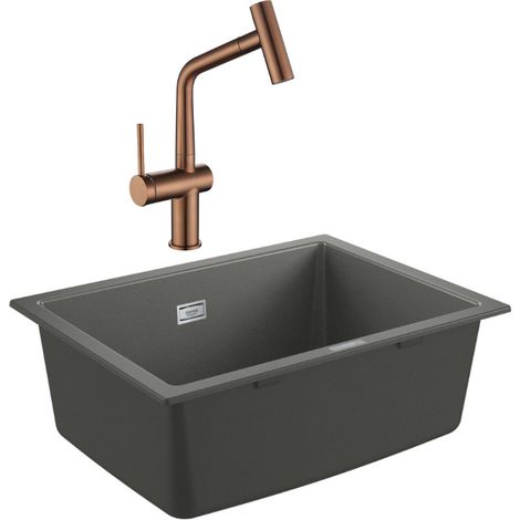 Grohe K700U lavello composito + Ceramia Timeless miscelatore (G31655TML1BCP-SET) (1/5)