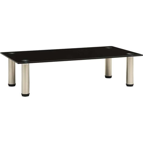 vidaXL Meuble TV Noir 60x35x17 cm Verre trempé (1/5)